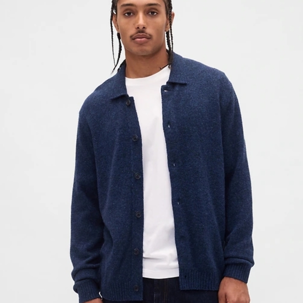 NWT Gap Men's Merino Wool-Blend Cardigan Sweater